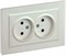 IEK Brite жемчуг розетка 2-я без заземления, шторок, 10А в сборе BR-R20-10-K36-F - фото 73541
