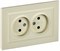 IEK Brite Беж розетка 2-я без заземления, шторок, 10А в сборе BR-R20-10-K10-F - фото 73543