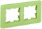 IEK Brite Decor эко грин матовый стекло скруглённые углы рамка 2-местная BR-M22-G-41-K06 - фото 73637