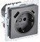 IEK Brite Base сталь розетка с заземлением и шторками, 16А с USB A+C 18Вт BR-R14-16-U22-018-K46 - фото 73727