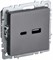IEK Brite Base сталь розетка USB A+C 18Вт BR-U22-018-K46 - фото 73730