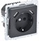 IEK Brite Base графит розетка с заземлением и шторками, 16А с USB A+A 3,1А BR-R14-16-U21-D31-K53 - фото 73734