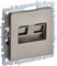 IEK Brite Base шампань розетка двойная RJ11+RJ45 кат.5E BR-KT20-O-1-K37 - фото 73735