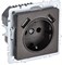 IEK Brite Base тёмная бронза розетка с заземлением и шторками, 16А с USB A+A 3,1А BR-R14-16-U21-D31-K45 - фото 73757