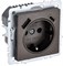 IEK Brite Base тёмная бронза розетка с заземлением и шторками, 16А с USB A+C 18Вт BR-R14-16-U22-018-K45 - фото 73758