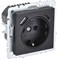 IEK Brite Base чёрный розетка с заземлением и шторками, 16А с USB A+C 18Вт BR-R14-16-U22-018-K02 - фото 73765