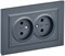 IEK Brite маренго розетка 2-я без заземления, шторок, 10А в сборе BR-R20-10-K35-F - фото 73807