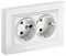 IEK Brite белый розетка 2-я с заземлением и шторками, 16А в сборе BR-R24-16-K01-F-PRO - фото 73826