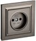 IEK Brite тёмная бронза розетка без заземления, шторок, 10А в сборе BR-R10-10-K45-F - фото 73854