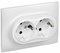 IEK SKANDY Арктический белый Розетка 2-ая с/з с защитными шторками 16А в сборе SK-R07W SK-R24-16-K01-F - фото 73927