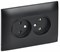 IEK SKANDY Черный Розетка 2-ая б/з 10А в сборе SK-R10Bl SK-R20-10-K02-F - фото 74053
