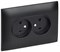 IEK SKANDY Черный Розетка 2-ая б/з с защитными шторками 10А в сборе SK-R09Bl SK-R23-10-K02-F - фото 74066