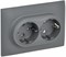 IEK SKANDY Серый Розетка 2-ая с/з без защитных шторок 16А в сборе SK-R08Gr SK-R21-16-K03-F - фото 74103