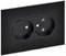 IEK SKANDY Черный Розетка 2-ая б/з для плоской вилки 10А SK-R03Bl SK-R20-10-K02 - фото 74117