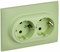 IEK SKANDY Мятный Розетка 2-ая с/з с защитными шторками 16А в сборе SK-R07G SK-R24-16-K06-F - фото 74119