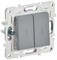 IEK SKANDY Серый Выключатель 2-клавишный проходной с индикацией 10А SK-V10Gr SK-V22-1-10-K03 - фото 74348