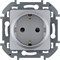 Legrand Inspiria алюминий розетка 2К+З со шторками - немецкий стандарт - 16 А - 250 В 673732 - фото 74693