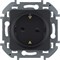 Legrand Inspiria антрацит розетка 2К+З со шторками - немецкий стандарт - 16 А - 250 В 673733 - фото 74694
