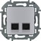 Legrand Inspiria алюминий двойная розетка RJ 45 - категория 6 - UTP 673842 - фото 74760