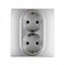 Legrand INSPIRIA Розетка 2X2К+З ШТ Алюм. 673757 - фото 74779