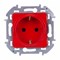 Legrand INSPIRIA Красный Розетка с/з со шторками 673734 - фото 74828
