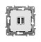 Legrand Etika, белый, зарядное устройство с USB разъемами A-C 672236 - фото 74922