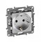Legrand Etika алюминий розетка с заземлением, со шторками, винтовые клеммы, 16А, 250 В 672422 - фото 75045