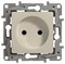 Legrand Etika слоновая кость розетка с заземлением, винт. клем. c защитой монт. лапок 672324 - фото 75071