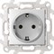 Simon 24 Алюминий Розетка с заземлением Schuko 2Р+Е 16A 250В~ с системой Push&Go 2420434-033 - фото 75929