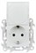 Simon 24 Белая Розетка 2К+3 IP44 с крышкой и защитными шторками Push&Go 2420448-030 - фото 75942