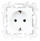 Simon 24 Белая Розетка 2К+3 Sсhuko с защитными шторками 2450432-030 - фото 75948