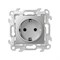Simon 24 Алюминий Розетка с заземлением Schuko 2Р+Е 16A 250В~ 2450434-033 - фото 75953