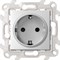 Simon 24 Алюминий Розетка 2К+3 с защитными шторкам 2420432-033 - фото 75956