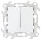 Simon 24 Белый Двухклавишный выключатель 2450398-030 - фото 75976