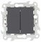 Simon 24 Графит Двухклавишный выключатель Push&Go 2420398-038 - фото 75997