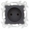 Simon 24 Графит Розетка 2К без защитных шторок 2450442-038 - фото 76017