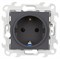 Simon 24 Графит Розетка 2К+3 без защитных шторок Push&Go 2420434-038 - фото 76023