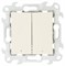 Simon 24 Слоновая кость Двухклавишный выключатель с подсветкой 2450392-031 - фото 76040