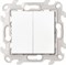 Simon 24 Белый Двухклавишный кнопочный выключатель 10A 250В 2410151-030 - фото 76042