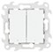 Simon 24 Белый Двухклавишный выключатель с подсветкой 2450392-030 - фото 76082