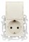 Simon 24 Слоновая кость Розетка 2К+3 Sсhuko IP44 c крышкой и защитными шторками 2450448-031 - фото 76094