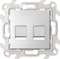 Simon 24 Алюминий Розетка для передачи данных 2xRJ45 Cat.6 UTP цвета Алюминий 2410600-033 - фото 76097