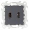 Simon 24 Графит Коннектор HDMI+USB 2.0 2411095-038 - фото 76118