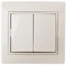 Intro Переключатель Plano 1-107-02 двухклавишный, 10А-250В, IP20, СУ, слоновая кость Б0053804 - фото 76199