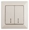Intro Выключатель Solo 4-105-02 двухклавишный с подсветкой, 10А-250В, IP20, СУ, слоновая кость Б0053594 - фото 76253
