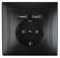 Intro Розетка Plano 1-410-05 с заземлением 2P+E Schuko со шторками, 16А-250В + 2хUSB 5В-2,1А, IP20, СУ, антрацит Б0053946 - фото 76266