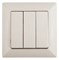 Intro Выключатель Solo 4-106-02 трехклавишный 10А-250В, IP20, СУ, слоновая кость Б0053602 - фото 76283