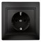 Intro Розетка Plano 1-206-05 с заземлением 2P+E Schuko со шторками, 16А-250В, IP20, СУ, антрацит Б0053928 - фото 76302