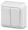 Intro Выключатель Quadro 2-104-01 двухклавишный 10А-250В, IP20, ОУ, белый Б0053757 - фото 76307