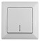 Intro Выключатель Solo 4-102-01 одноклавишный с подсветкой, 10А-250В, IP20, СУ, белый Б0053557 - фото 76329
